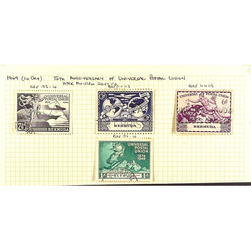 357 - BERMUDA 1937 - 1949 FINE USED COLLECTION of over 60 stamps on pages, includes 1938-53 set with many ... 