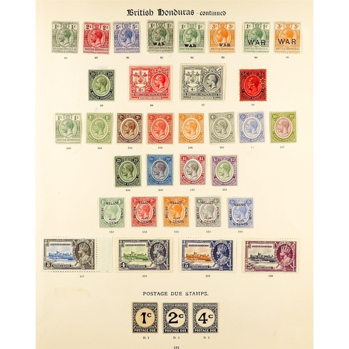 368 - BR. HONDURAS 1865 - 1935 MINT COLLECTION of 90+ stamps on pages from the SG 