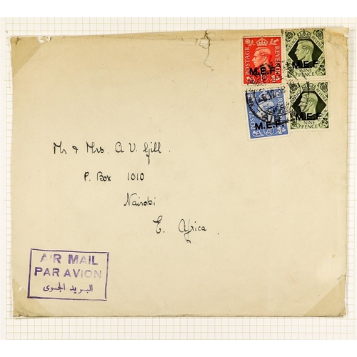 386 - BR. OCC. ITAL. COL. M.E.F. 1943 - 1949 COVERS nicely written up collection of 19 items on album page... 