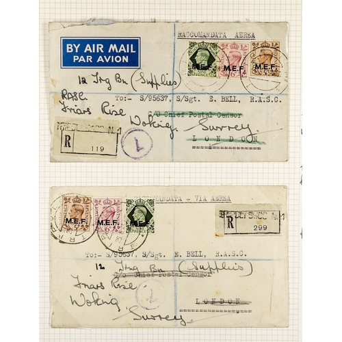 386 - BR. OCC. ITAL. COL. M.E.F. 1943 - 1949 COVERS nicely written up collection of 19 items on album page... 