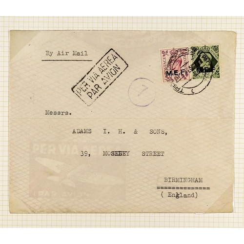 386 - BR. OCC. ITAL. COL. M.E.F. 1943 - 1949 COVERS nicely written up collection of 19 items on album page... 