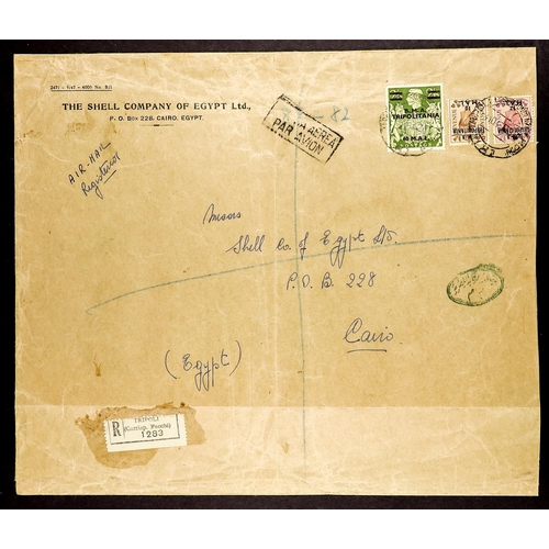 391 - BR. OCC. ITAL. COL. TRIPOLITANIA 1948 (4 Oct) large env registered to Cairo bearing the 10m on 5d, 1... 