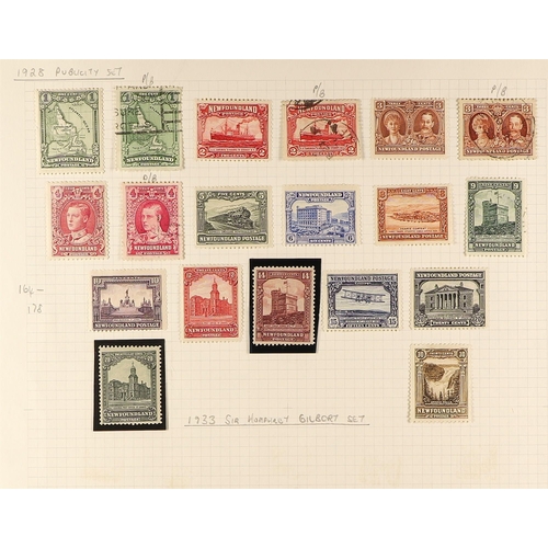 400 - CANADA - NEWFOUNDLAND 1857 - 1944 COLLECTION of 180+ mint & used stamps on 7 album pages, note 1857-... 