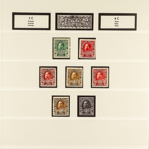 409 - CANADA 1911 - 1936 MINT / NEVER HINGED MINT COLLECTION of around 150 stamps on hingeless pages, stro... 