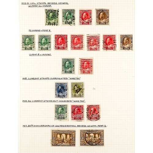 410 - CANADA 1912 - 1935 USED COLLECTION. A comprehensive collection of KGV stamps on pages, many sets, mu... 