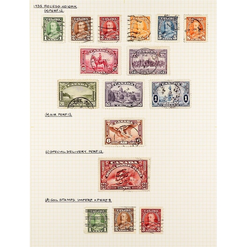 410 - CANADA 1912 - 1935 USED COLLECTION. A comprehensive collection of KGV stamps on pages, many sets, mu... 