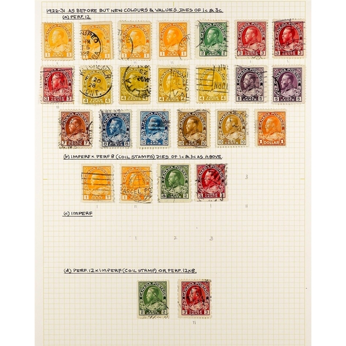 410 - CANADA 1912 - 1935 USED COLLECTION. A comprehensive collection of KGV stamps on pages, many sets, mu... 