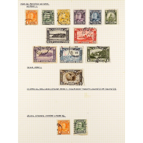 410 - CANADA 1912 - 1935 USED COLLECTION. A comprehensive collection of KGV stamps on pages, many sets, mu... 