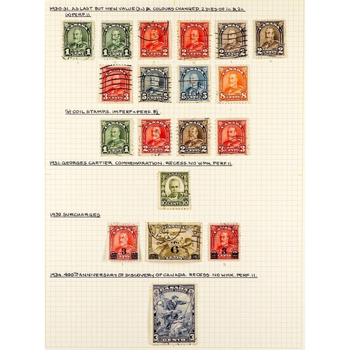 410 - CANADA 1912 - 1935 USED COLLECTION. A comprehensive collection of KGV stamps on pages, many sets, mu... 