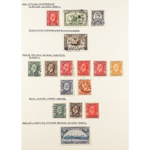 410 - CANADA 1912 - 1935 USED COLLECTION. A comprehensive collection of KGV stamps on pages, many sets, mu... 