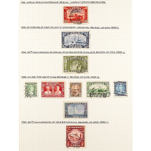 410 - CANADA 1912 - 1935 USED COLLECTION. A comprehensive collection of KGV stamps on pages, many sets, mu... 