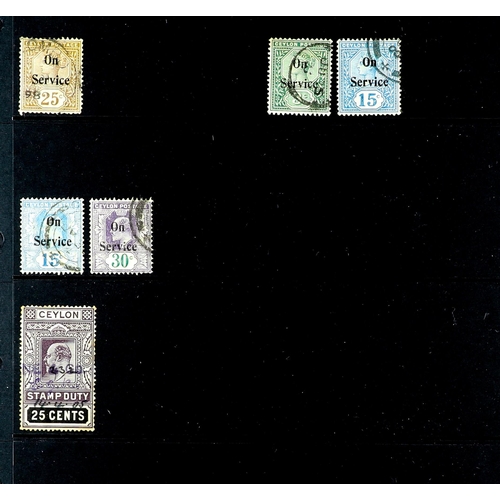 423 - CEYLON 1866 - 1940 USED COLLECTION of over 330 stamps on pages, comprehensive. Lot 423 [c]