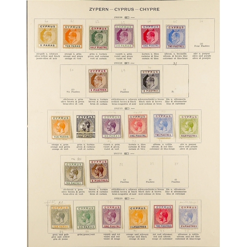 442 - CYPRUS 1880 - 1928 MINT COLLECTION on album pages, note 1880 1d (plates 201 & 218), 1881 ½d on 1d (p... 