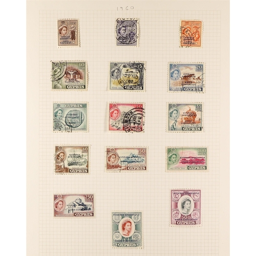 444 - CYPRUS 1880 - 1960 COLLECTION of approx. 140 mint and used stamps on album pages, note 1880 1d red p... 