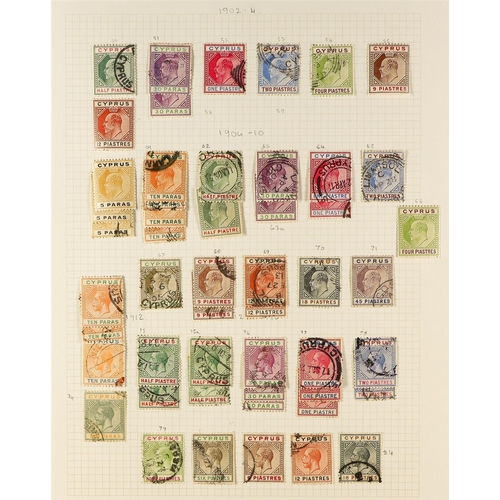 444 - CYPRUS 1880 - 1960 COLLECTION of approx. 140 mint and used stamps on album pages, note 1880 1d red p... 