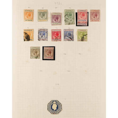 444 - CYPRUS 1880 - 1960 COLLECTION of approx. 140 mint and used stamps on album pages, note 1880 1d red p... 