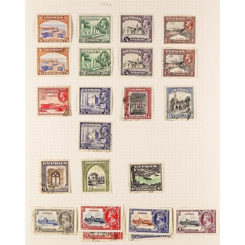 444 - CYPRUS 1880 - 1960 COLLECTION of approx. 140 mint and used stamps on album pages, note 1880 1d red p... 