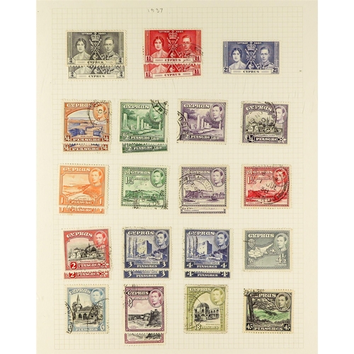 444 - CYPRUS 1880 - 1960 COLLECTION of approx. 140 mint and used stamps on album pages, note 1880 1d red p... 