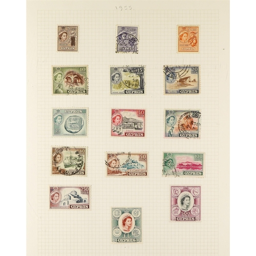 444 - CYPRUS 1880 - 1960 COLLECTION of approx. 140 mint and used stamps on album pages, note 1880 1d red p... 