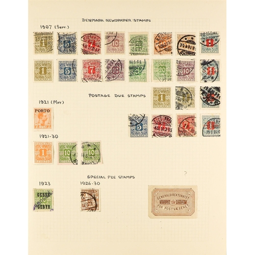 449 - DENMARK 1851 - 1938 COLLECTION of used stamps on pages with duplication of early issues, also many s... 