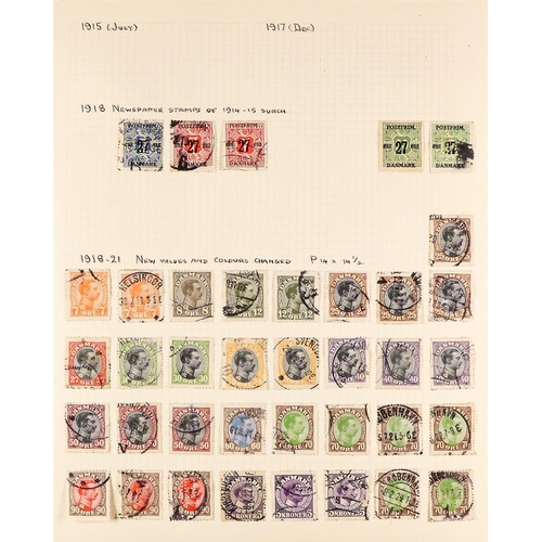 449 - DENMARK 1851 - 1938 COLLECTION of used stamps on pages with duplication of early issues, also many s... 