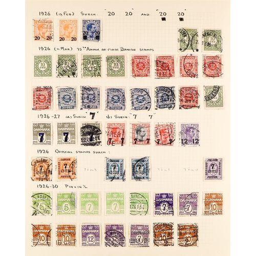 449 - DENMARK 1851 - 1938 COLLECTION of used stamps on pages with duplication of early issues, also many s... 