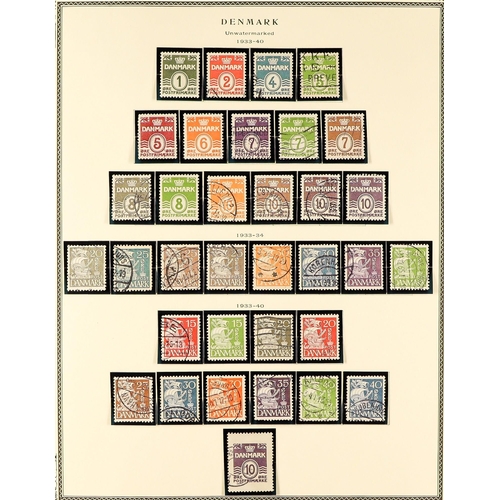 450 - DENMARK 1851 - 1988 COLLECTION of 1000+ chiefly used stamps in Scott Specialty album (pages to 2002)... 