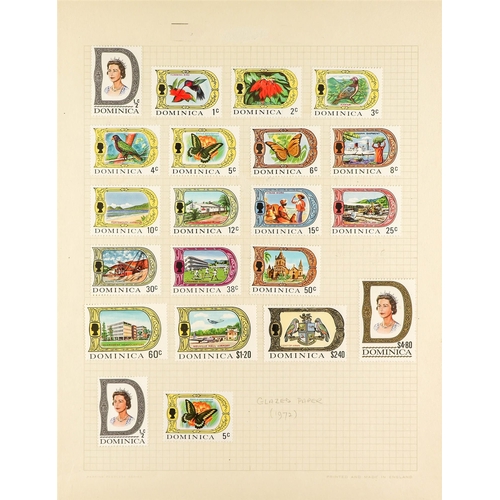 455 - DOMINICA 1886 - 1972 MINT COLLECTION on album pages (approx 280 stamps) Lot 455 [b]