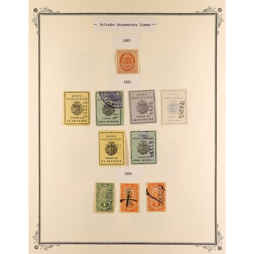 466 - EL SALVADOR REVENUE STAMPS 1883 - 1925 mint & used collection of over 400 revenue stamps, on album p... 