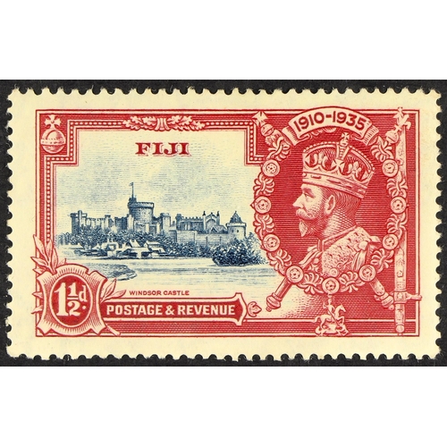 490 - FIJI 1935 1½d deep blue & carmine Silver Jubilee DIAGONAL LINE BY TURRET variety, SG 242f, fine mint... 