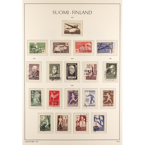 495 - FINLAND 1901 - 1962 fine used collection on Finland hingeless album pages, Michel stc € 2000+ (500+ ... 