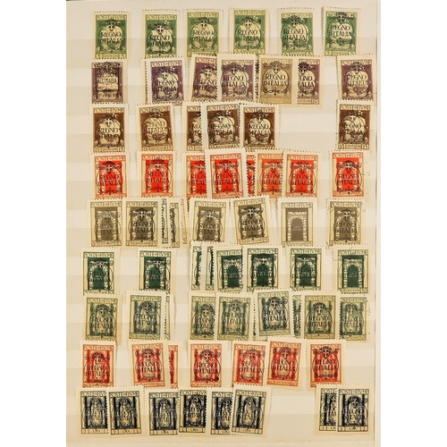 497 - FIUME 1918 - 1924 ACCUMULATION of around 1500 mint & used stamps in stockbook, various overprints on... 