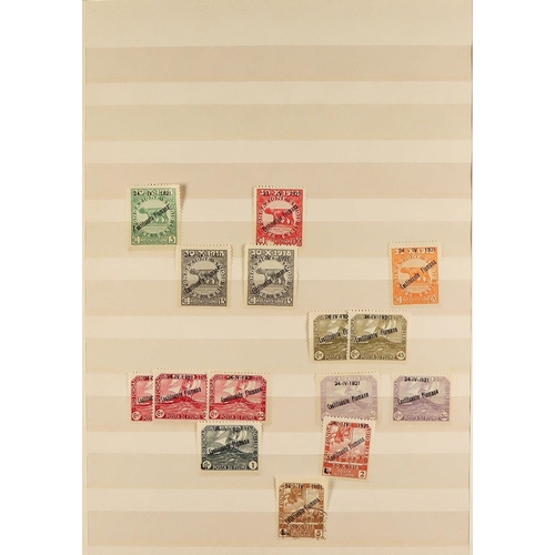 497 - FIUME 1918 - 1924 ACCUMULATION of around 1500 mint & used stamps in stockbook, various overprints on... 