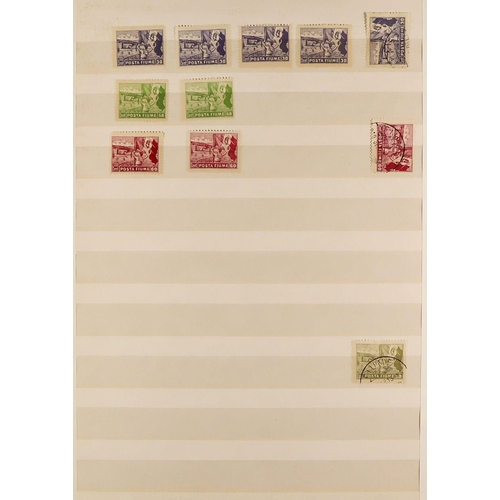 497 - FIUME 1918 - 1924 ACCUMULATION of around 1500 mint & used stamps in stockbook, various overprints on... 