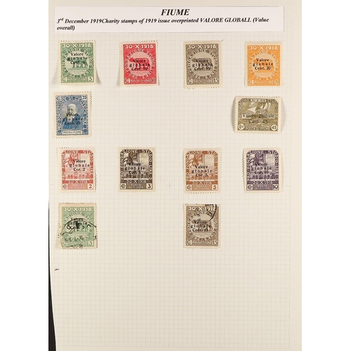 497 - FIUME 1918 - 1924 ACCUMULATION of around 1500 mint & used stamps in stockbook, various overprints on... 