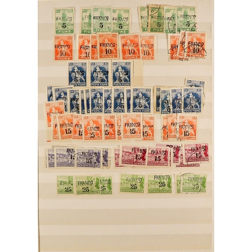 497 - FIUME 1918 - 1924 ACCUMULATION of around 1500 mint & used stamps in stockbook, various overprints on... 