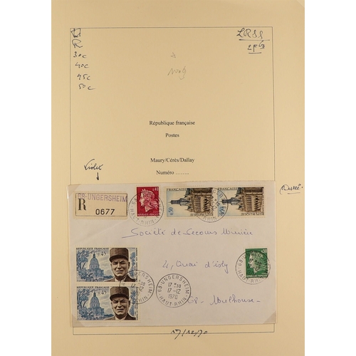 518 - FRANCE 1970 - 1979 COVERS / CARDS COLLECTION. of commemorative stamps on covers, cards, parcel label... 