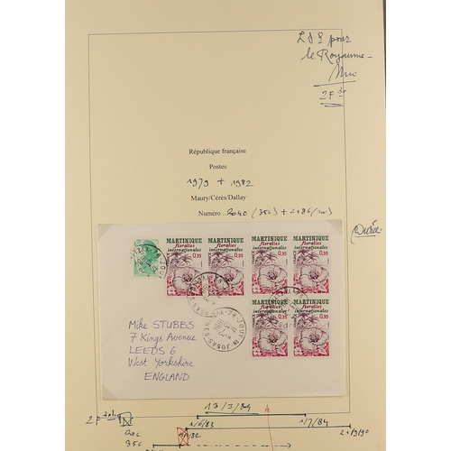 518 - FRANCE 1970 - 1979 COVERS / CARDS COLLECTION. of commemorative stamps on covers, cards, parcel label... 