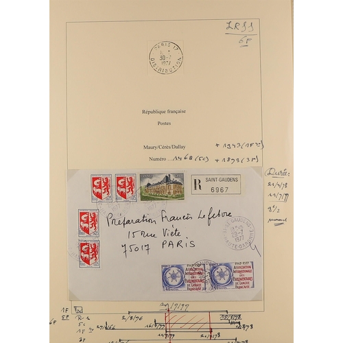 518 - FRANCE 1970 - 1979 COVERS / CARDS COLLECTION. of commemorative stamps on covers, cards, parcel label... 