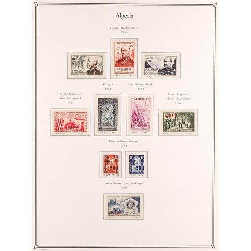 528 - FRENCH COLONIES ALGERIA 1924 - 1958 COLLECTION of around 430 mint / much never hinged mint stamps on... 