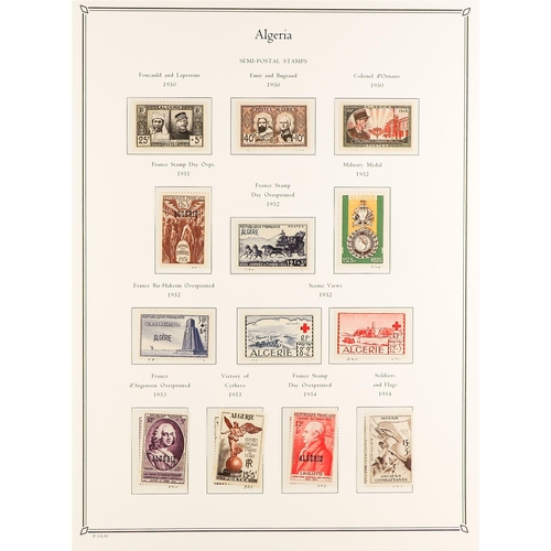 528 - FRENCH COLONIES ALGERIA 1924 - 1958 COLLECTION of around 430 mint / much never hinged mint stamps on... 