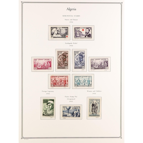 528 - FRENCH COLONIES ALGERIA 1924 - 1958 COLLECTION of around 430 mint / much never hinged mint stamps on... 