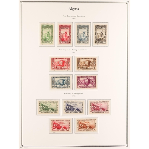 528 - FRENCH COLONIES ALGERIA 1924 - 1958 COLLECTION of around 430 mint / much never hinged mint stamps on... 