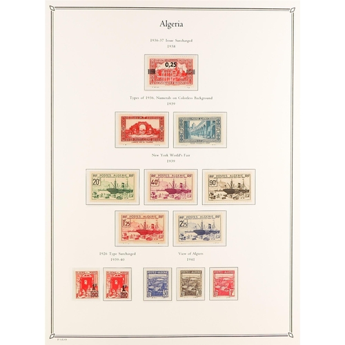 528 - FRENCH COLONIES ALGERIA 1924 - 1958 COLLECTION of around 430 mint / much never hinged mint stamps on... 