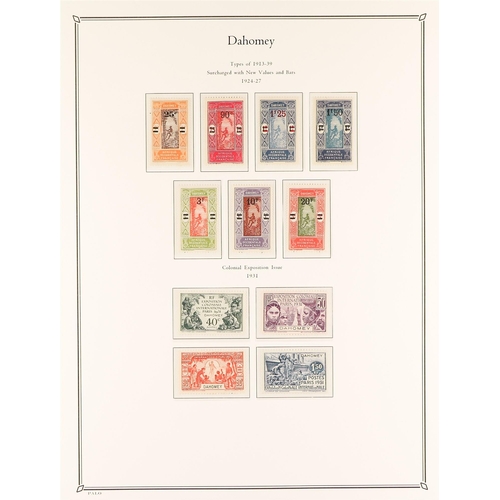 531 - FRENCH COLONIES DAHOMEY 1906 - 1944 NEAR - COMPLETE COLLECTION of around 180 mint / much never hinge... 