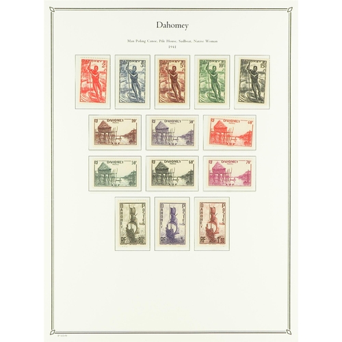 531 - FRENCH COLONIES DAHOMEY 1906 - 1944 NEAR - COMPLETE COLLECTION of around 180 mint / much never hinge... 