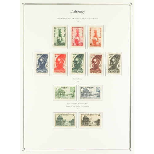 531 - FRENCH COLONIES DAHOMEY 1906 - 1944 NEAR - COMPLETE COLLECTION of around 180 mint / much never hinge... 