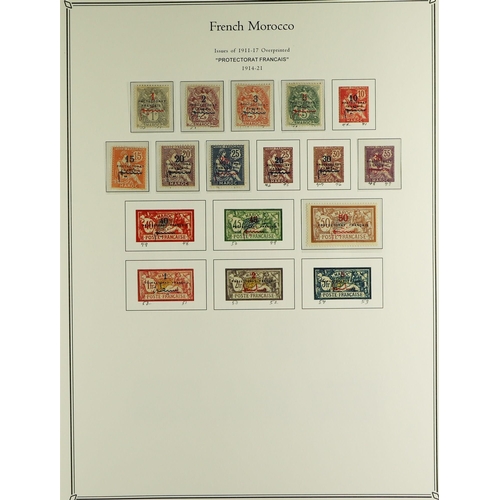 537 - FRENCH COLONIES FRENCH MOROCCO 1891 - 1955 COLLECTION of around 400 mint stamps in Palo hingeless al... 