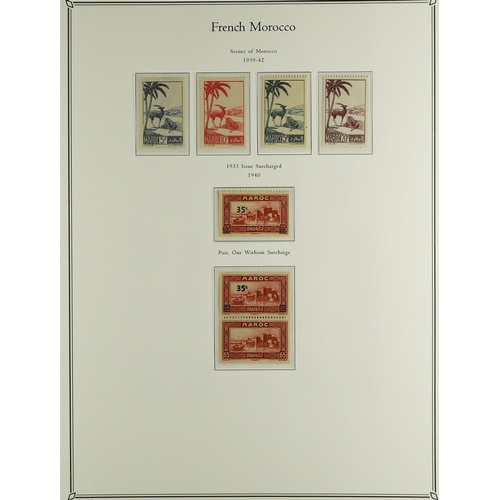 537 - FRENCH COLONIES FRENCH MOROCCO 1891 - 1955 COLLECTION of around 400 mint stamps in Palo hingeless al... 