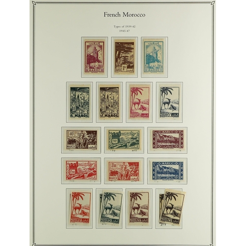 537 - FRENCH COLONIES FRENCH MOROCCO 1891 - 1955 COLLECTION of around 400 mint stamps in Palo hingeless al... 